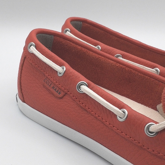 Cole Haan Leather Moccasin Bright Orange Size 7.5 - Picture 5 of 7